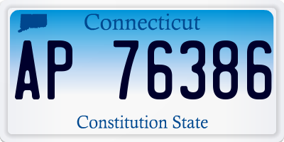CT license plate AP76386