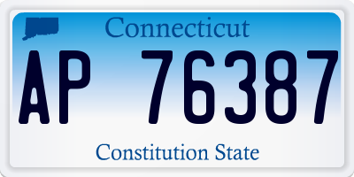 CT license plate AP76387