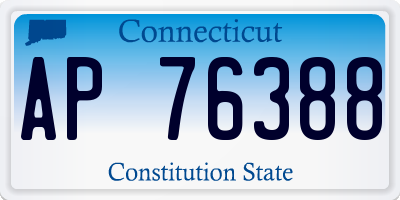 CT license plate AP76388
