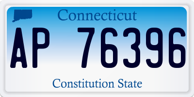 CT license plate AP76396
