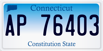 CT license plate AP76403