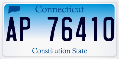 CT license plate AP76410