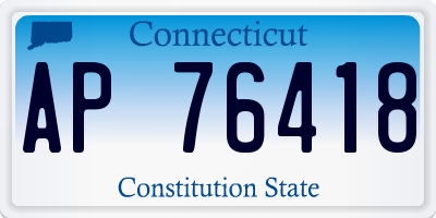 CT license plate AP76418