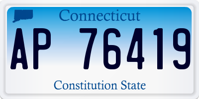 CT license plate AP76419