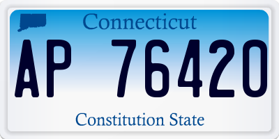 CT license plate AP76420