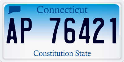 CT license plate AP76421