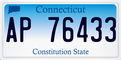 CT license plate AP76433
