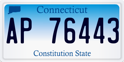 CT license plate AP76443