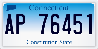 CT license plate AP76451