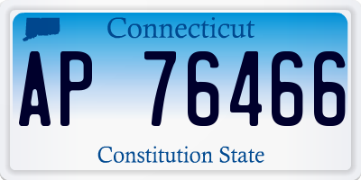 CT license plate AP76466