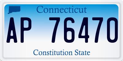 CT license plate AP76470