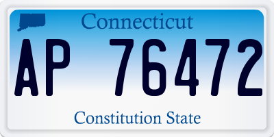 CT license plate AP76472