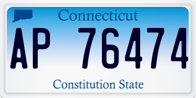 CT license plate AP76474