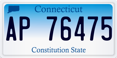 CT license plate AP76475