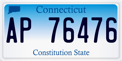 CT license plate AP76476