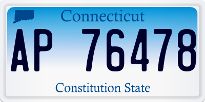 CT license plate AP76478