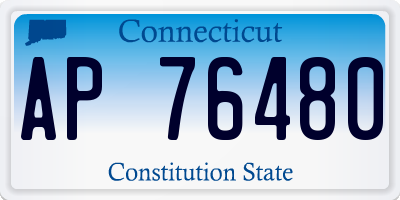 CT license plate AP76480