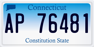 CT license plate AP76481