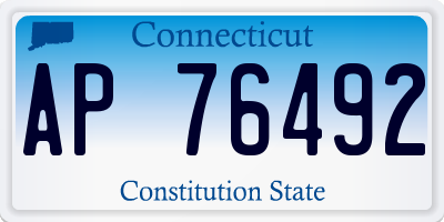 CT license plate AP76492