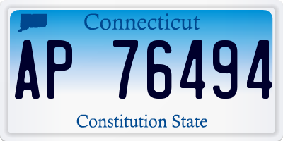 CT license plate AP76494