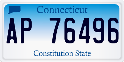 CT license plate AP76496