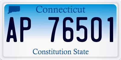 CT license plate AP76501