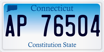 CT license plate AP76504