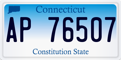 CT license plate AP76507
