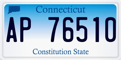 CT license plate AP76510