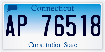 CT license plate AP76518