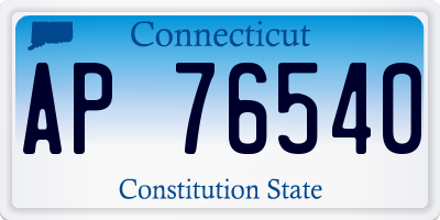 CT license plate AP76540