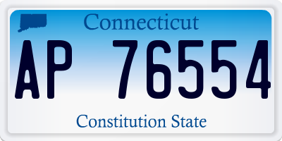 CT license plate AP76554