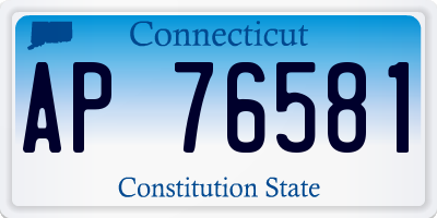 CT license plate AP76581