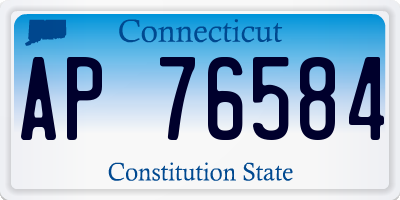 CT license plate AP76584
