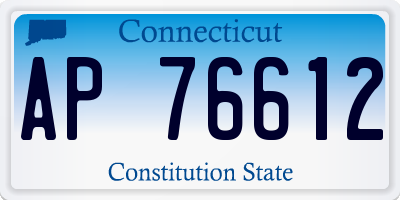 CT license plate AP76612