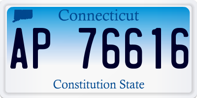 CT license plate AP76616