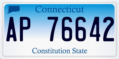 CT license plate AP76642