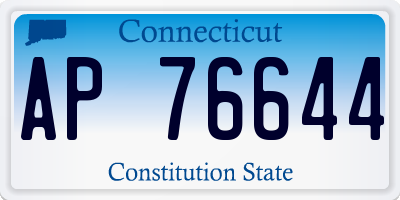 CT license plate AP76644