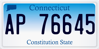 CT license plate AP76645