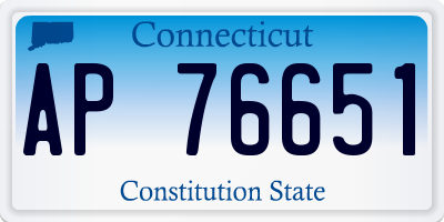 CT license plate AP76651