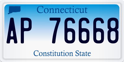 CT license plate AP76668