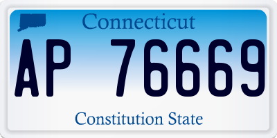 CT license plate AP76669