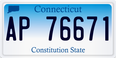CT license plate AP76671