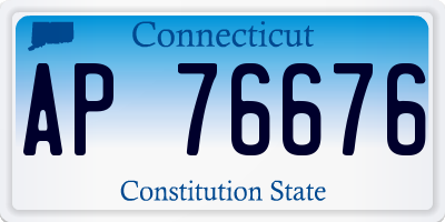 CT license plate AP76676