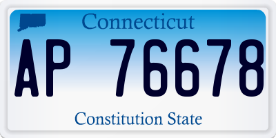 CT license plate AP76678