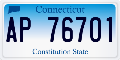CT license plate AP76701
