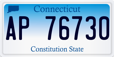 CT license plate AP76730