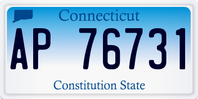 CT license plate AP76731