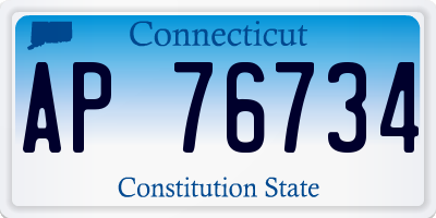 CT license plate AP76734