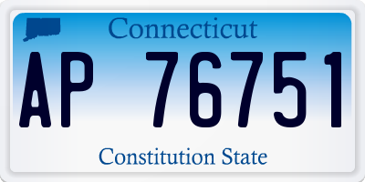 CT license plate AP76751